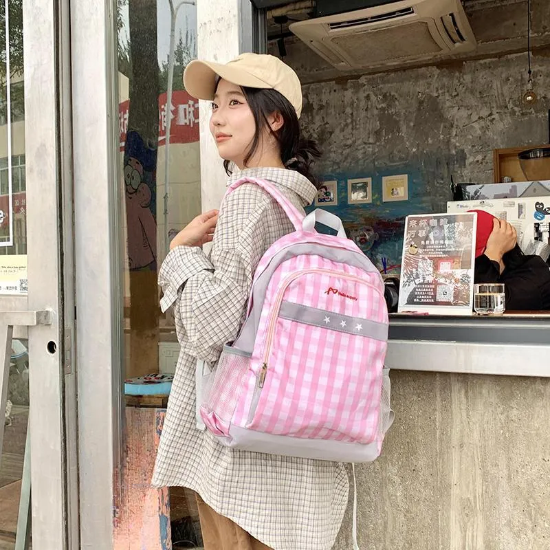 SUN ERATH&U Nylon Backpack Regular Unisex Blue/Pink-1