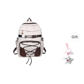 URBAN FOREST Nylon Backpack Unisex White/Violet/Ginger Yellow/Emerald Green