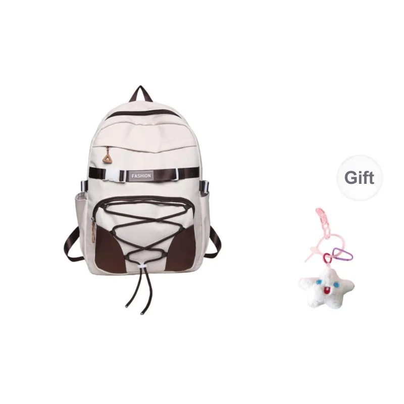 URBAN FOREST Nylon Backpack Unisex White/Violet/Ginger Yellow/Emerald Green-0