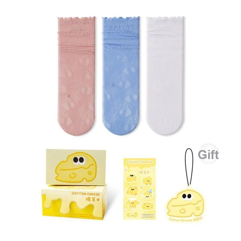 COTTON CHEESE Mid Calf Socks Women's Box 3 Pack-8