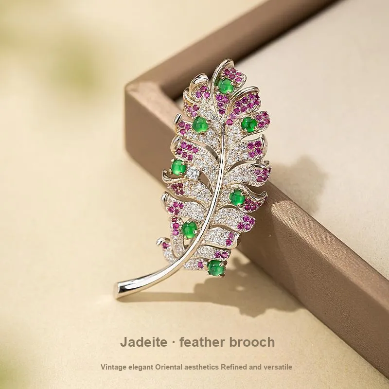 Mofei High Ice Jade Brooches Women's-1