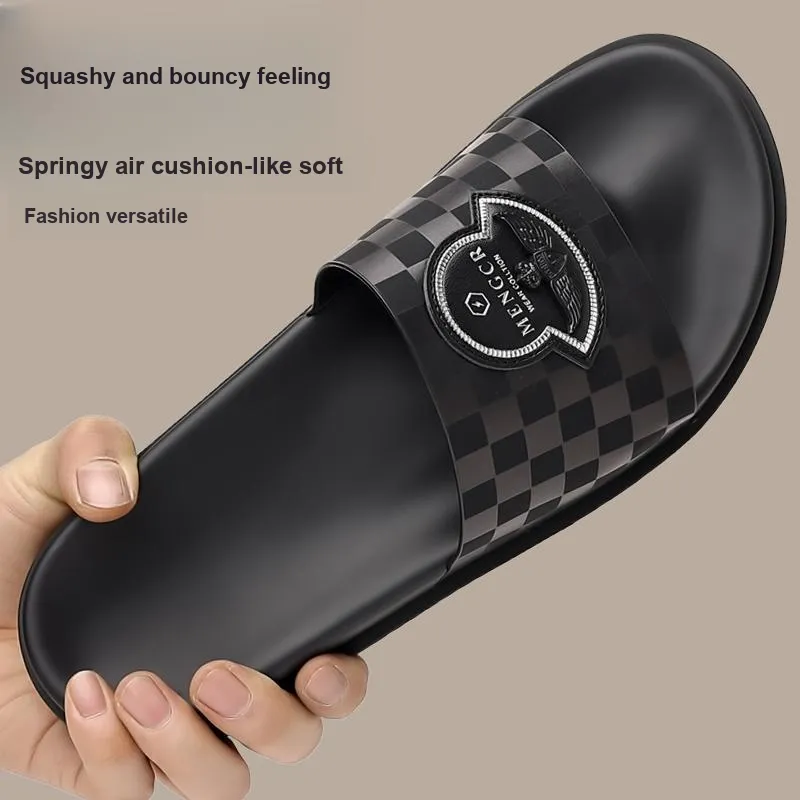 XIMO BULL Rubber Sole Slide Slippers Men's Black-5