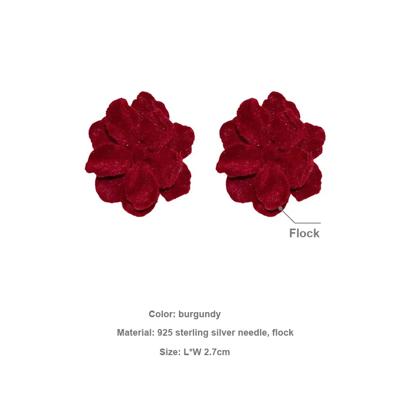Yiru Flock Stud Earrings Women's-2