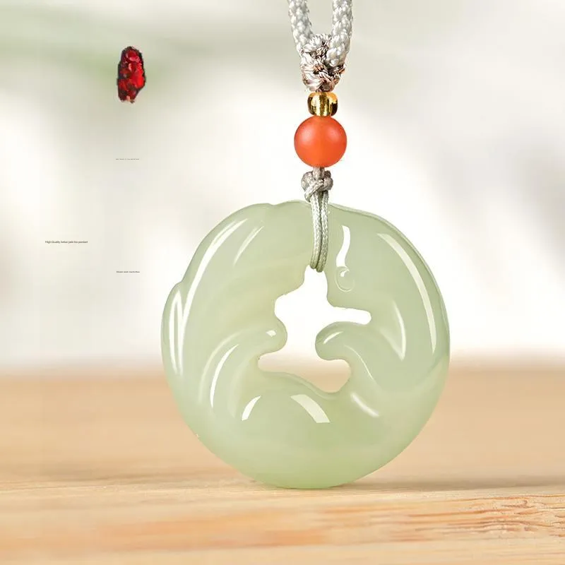 KUNYUYAO Hetian Jade Pendants White Jade Unisex-1