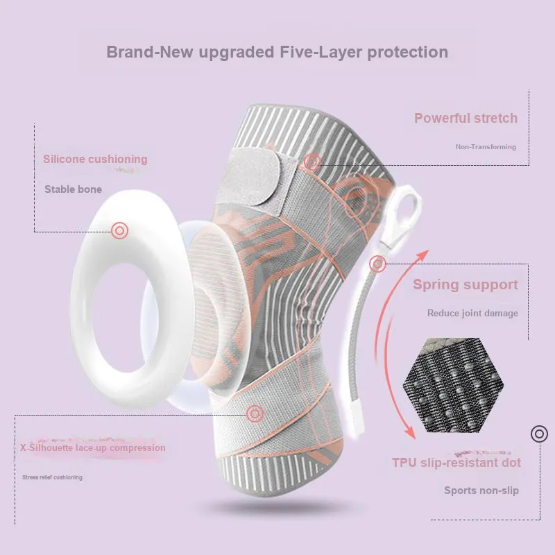NAILEKESI Badminton Basketball Running Unisex Nylon Latex Thread Elastane Silicone Knee Pads-2