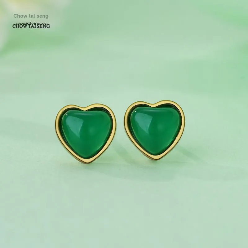CHOW TAI SENG Chalcedony Stud Earrings Women's-4