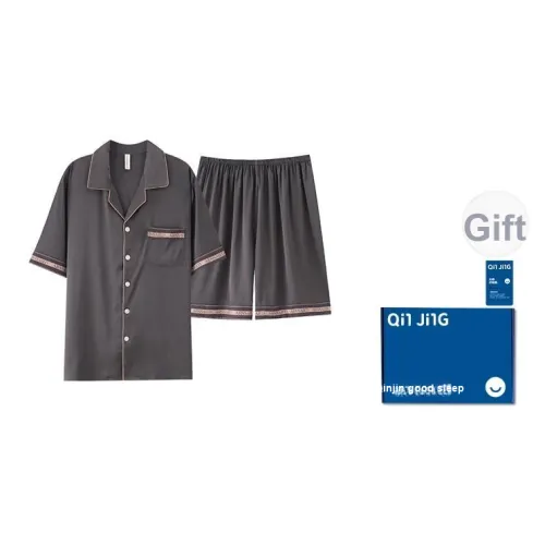 Qin Jing Пижамный комплект Мужской Темно-серый