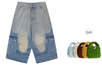 Madgood Denim Shorts Women's Yellow Mud Comes With Earphone Case