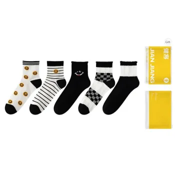 Master Mid Calf Socks Women's Shopping Bag 5 Pack Mixed Color