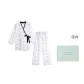 [Gift Box Set]Black Cherry Long-Sleeved Pants Women's Cotton Clothing Sets