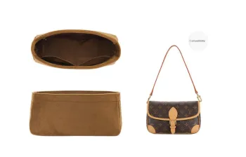 Lan Bao Fan Original Fleece Liner Bag Puff Storage & Organization Medium Bag Accessory Bag Strap Unisex Brown