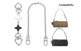 Silver (Decorative Chain 40cm+Black White Four-Leaf Clover Heart Clasp 16cm)