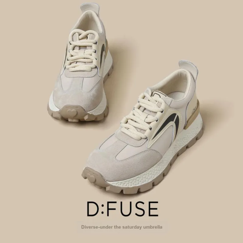 D FUSE SCANDINAVIA Cushioned Wear Resistant Height Increasing Low Top Chunky Sneakers Women's-3