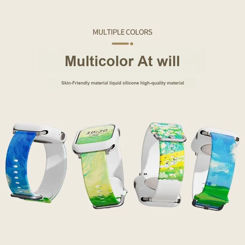 Mr. Strap Watch Band Apple Compatibility Silicone Material-7