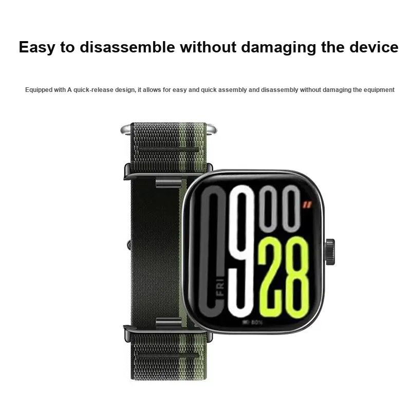 Yu Qing Xiaomi Red Beige Compatibility Watch Band Nylon Material-3