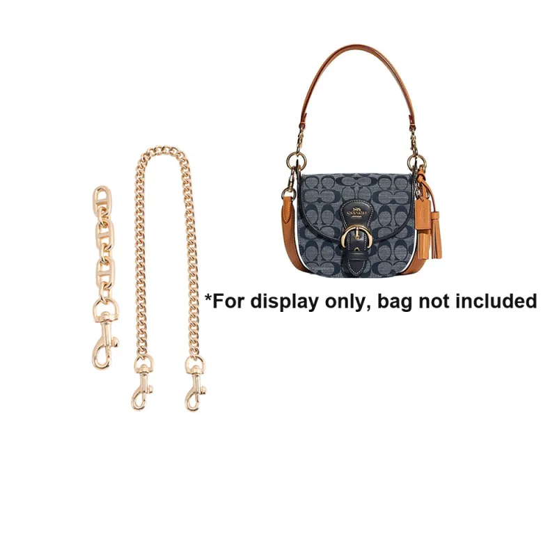Ingenuity Handmade Alloy Extender Chain Coach Chambray Extended Length Chain Accessories Bag Strap Women's Gold Tone-4