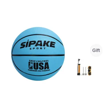 SIPAKESPORT Rubber Basketball Blue Size 4 Ball/Size 5 Ball Training Competition Kids'