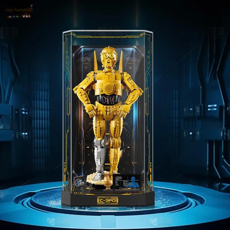 LIGHT YOUR BRICKS Compatibility Building Block 75398 Star Wars C 3PO Robot Storage Box Model Accessories-4