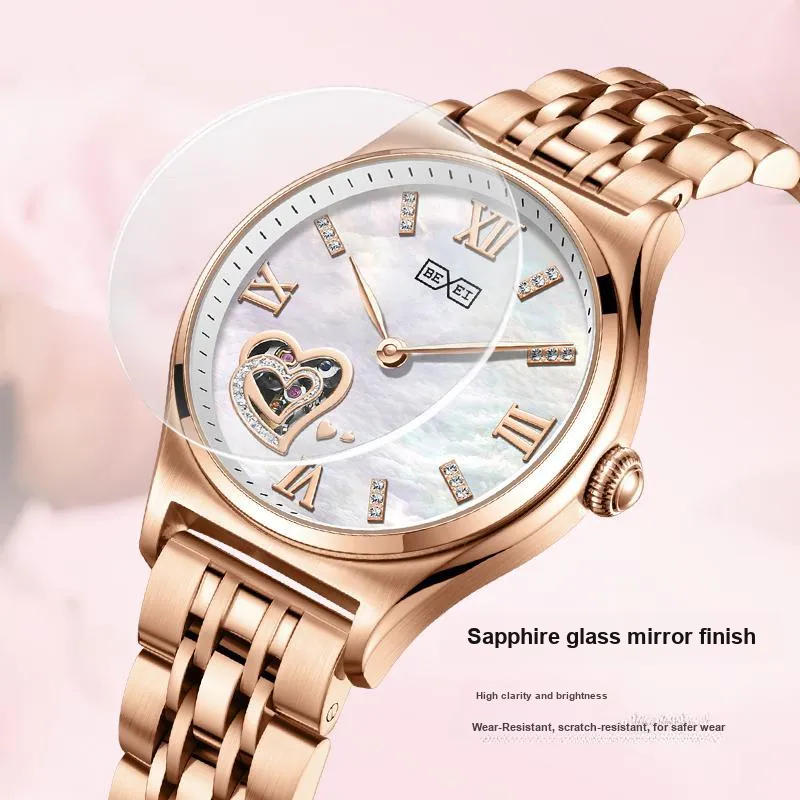 BEXEI Heart To Heart Collection Mechanical Movement Watch Women's Watch Mother-of-Pearl Color Watch Dial-17