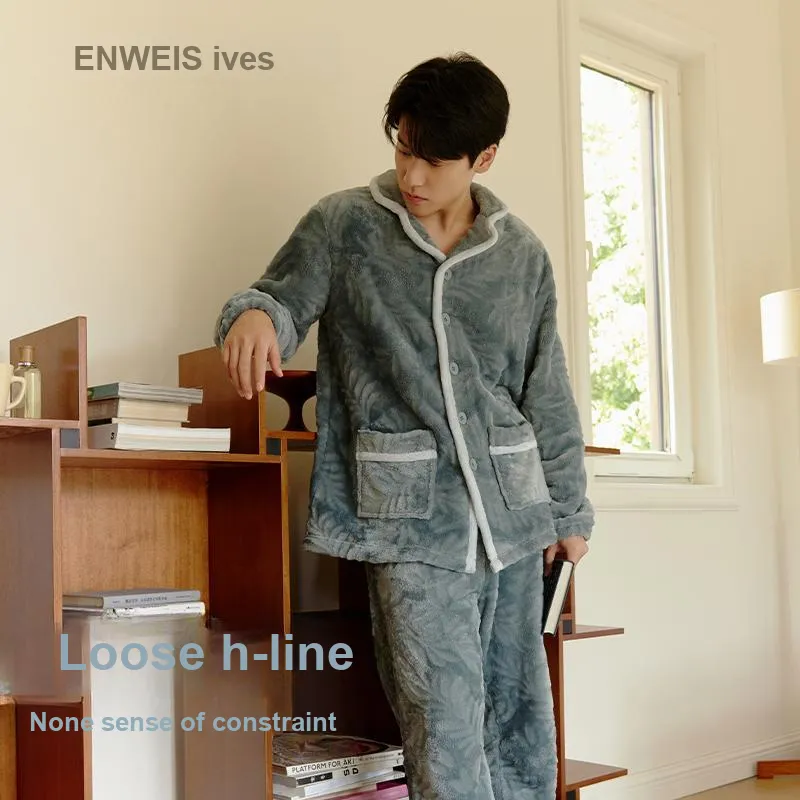ENWEIS Pajama Set Men's Ink Shadow Blue-3
