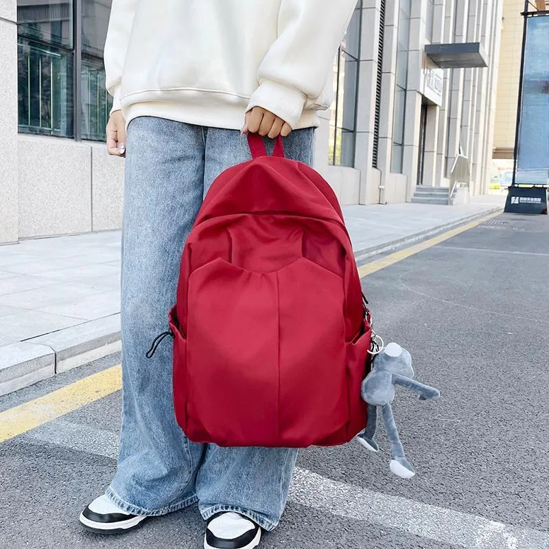 BUBM Nylon Backpack Regular Unisex Black/White/Gray/Red-4