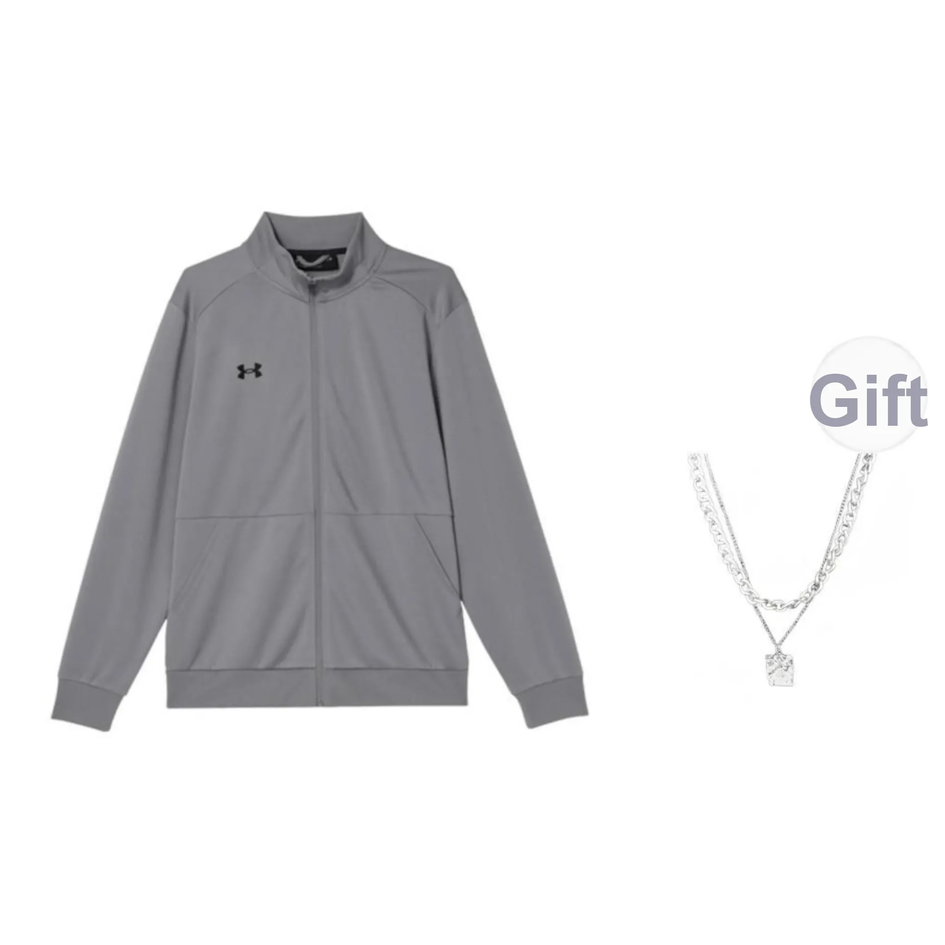 Under Armour Jackets Coats Unisex Gray Comes With Necklace