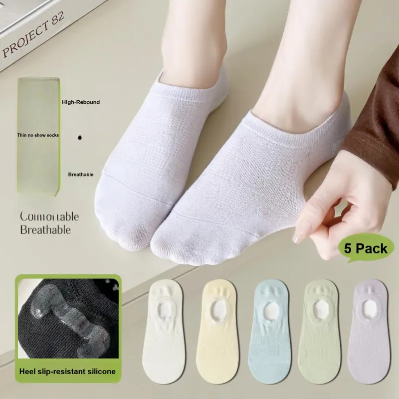 AUGUST No Show Socks Women's 5 Pack-1