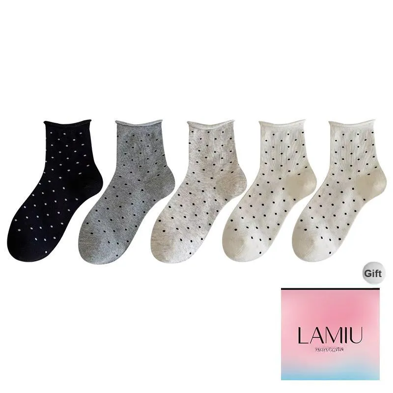Lan Miao Mid Calf Socks Women's Shopping Bag Combo Set-15