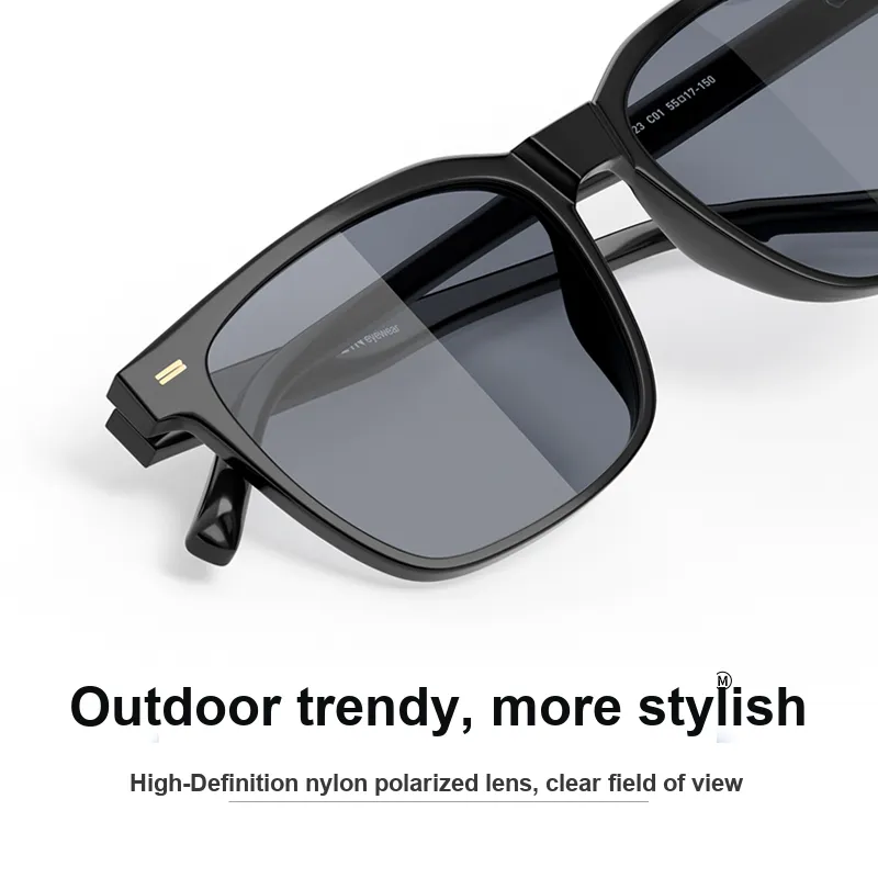 PARZIN TR90 Square Sunglasses Unisex Black-3
