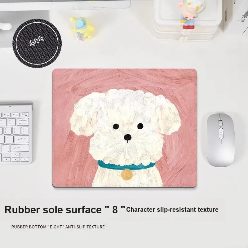 Beams Cute Puppy Small Size Computer Desk Pad Gaming Mat Slip Resistant Edge Trimmed Thickened Esports Mouse Pads-6