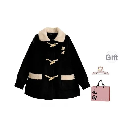 BAIDAIFEI Темно-синий + Эксклюзивная сумка для покупок Женское пальто