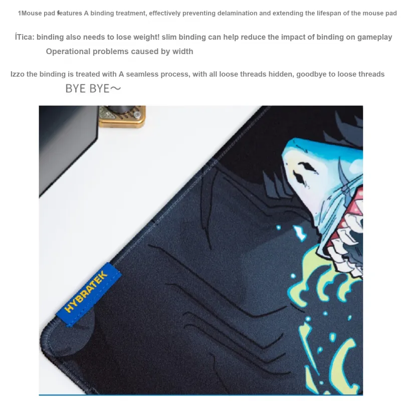 HYBRATEK Fabric Natural Rubber PU Sole HPA Slip-Resistant Mouse Pads-3