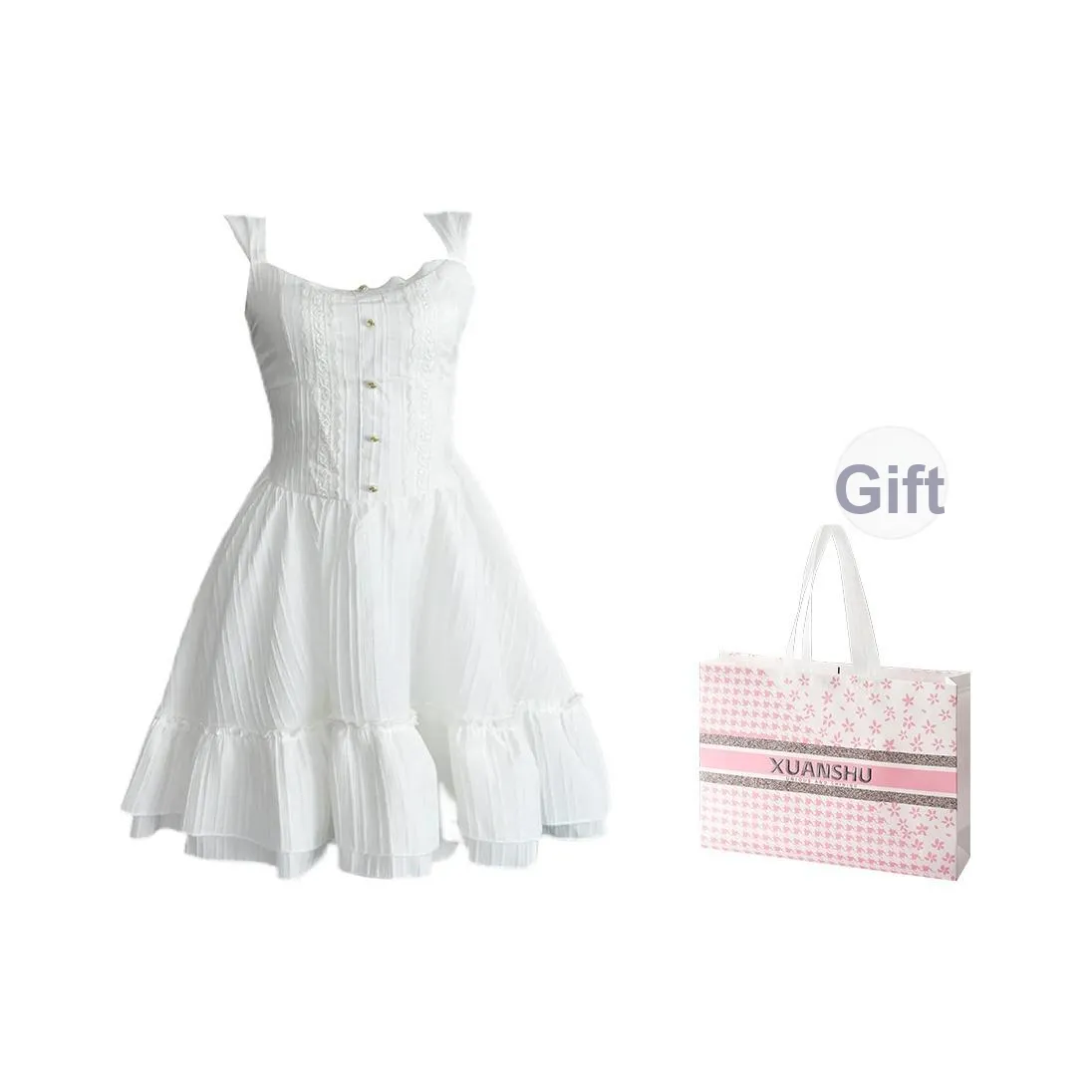 XUANSHU Slip Платье Женское Белое