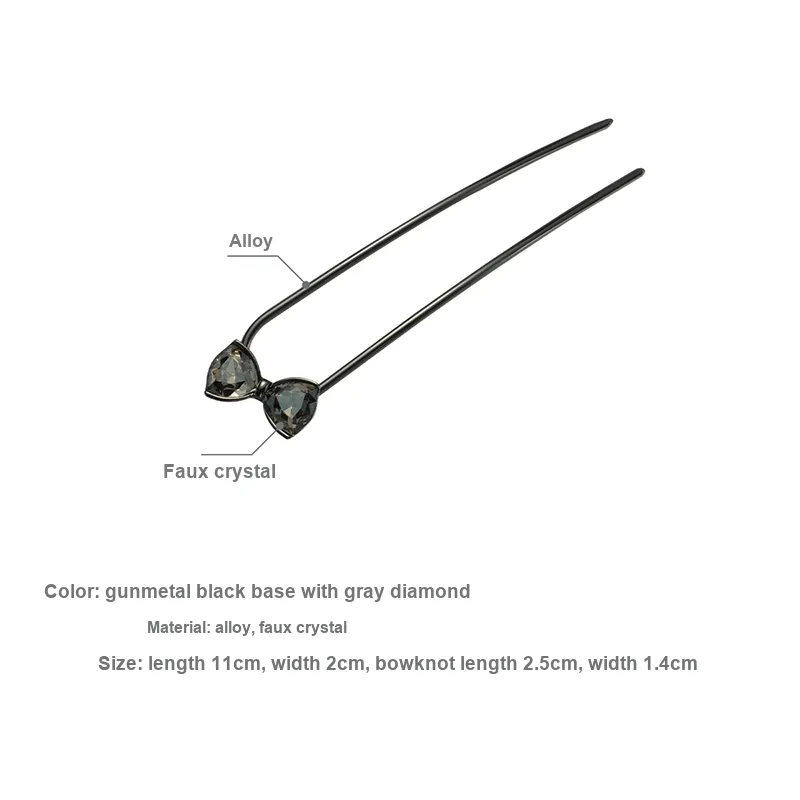 Yiru Alloy Imitation Crystal Hairpins Women's-2