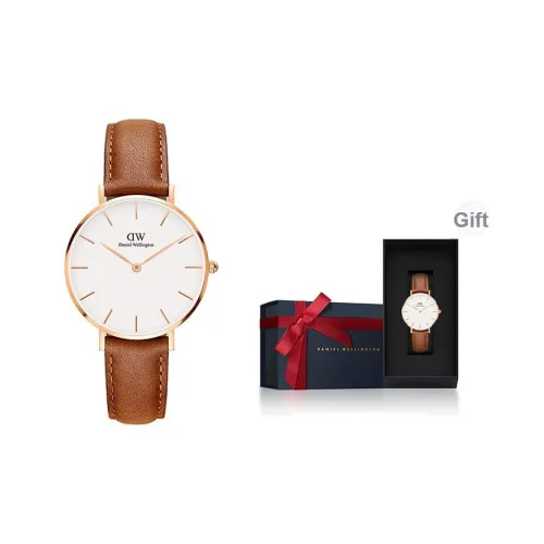 Daniel Wellington DW Женские часы Кварцевый механизм Кожаный ремешок 32 мм Белый циферблат Женские часы