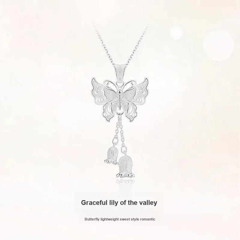 KLFOOK 999 Fine Silver Necklaces Women's-1