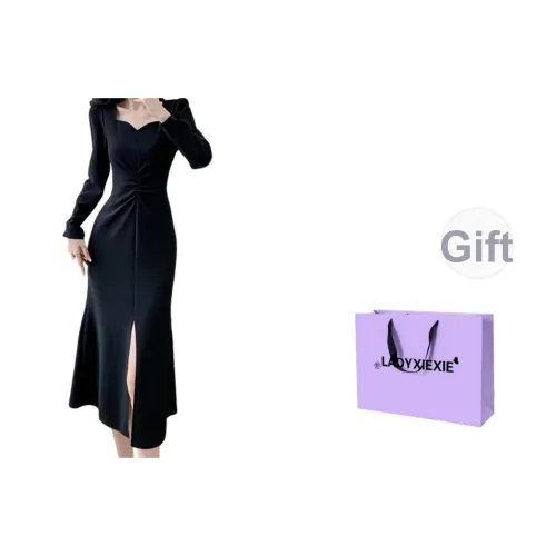 LADYXIEXIE Длинное платье с длинными рукавами женское