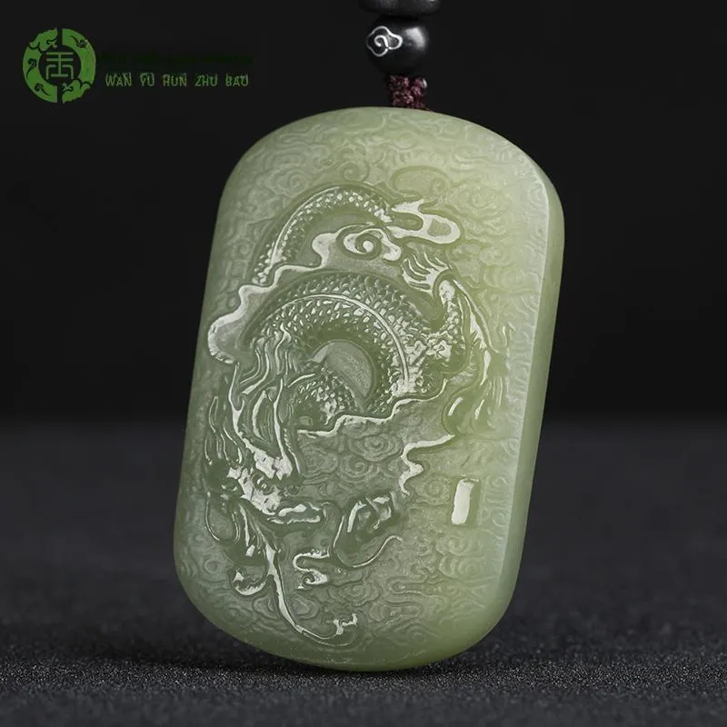 WANYUHUN Hetian Jade Pendants White Jade/Pale Greenish White Jade Unisex-9