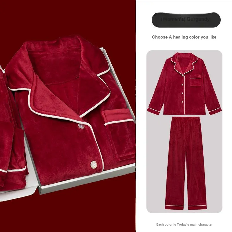 Shanghai Story Pajama Set Unisex 2 Piece Set Burgundy-6