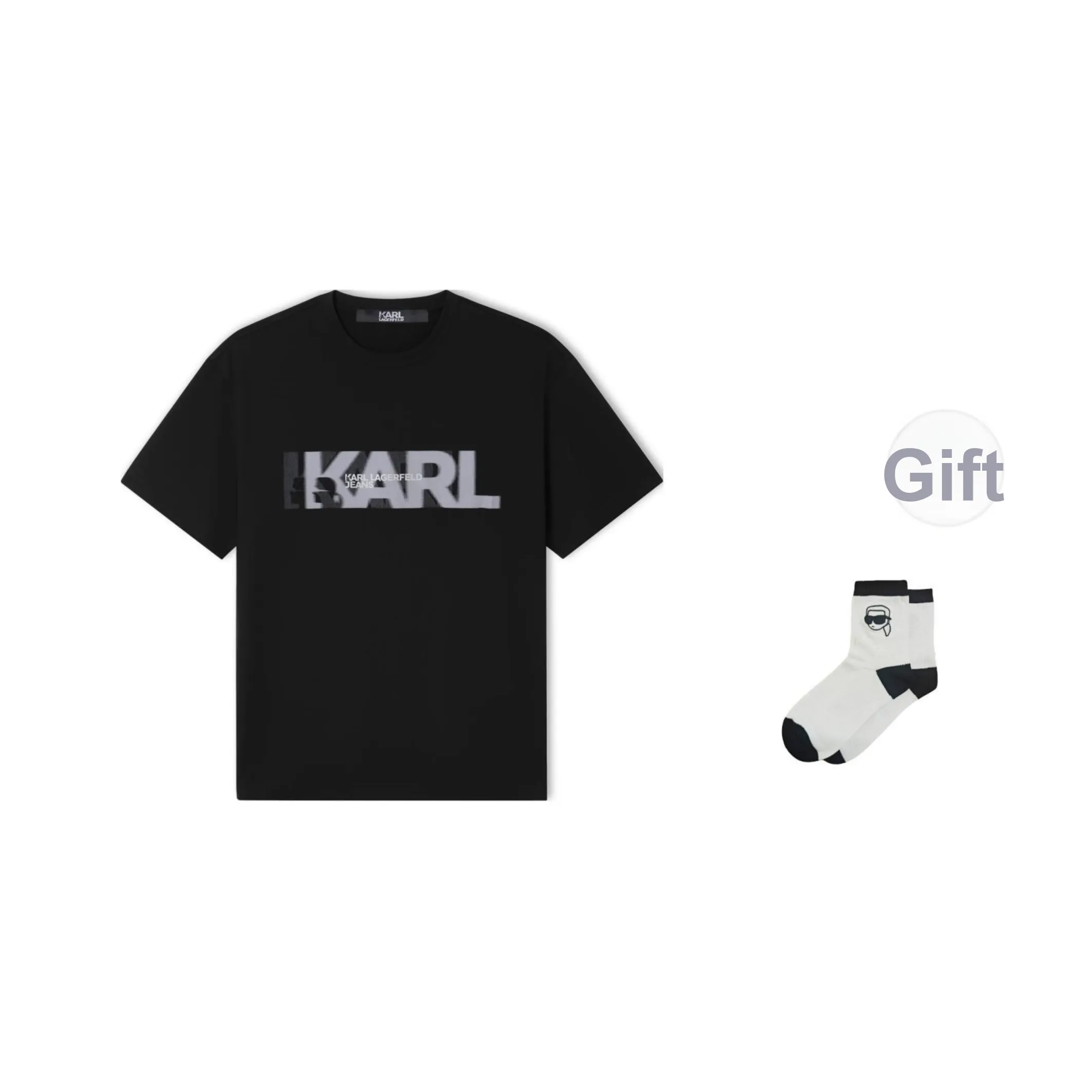 Karl Lagerfeld T-Shirt Унисекс Черный В комплекте носки