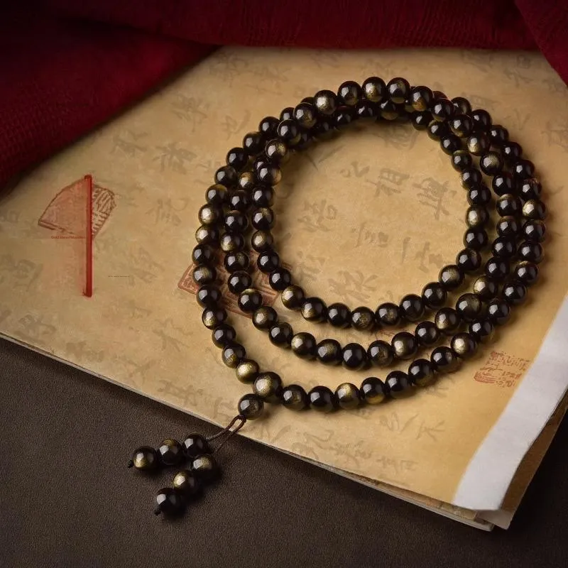Moon Jewelry Natural Obsidian Bracelets Unisex-1