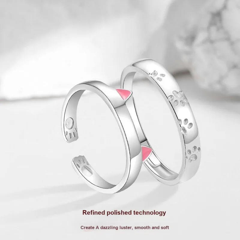 Master Kim Niche Romantic Design Advanced Love Confession Adjustable Opening Ring Unisex-3