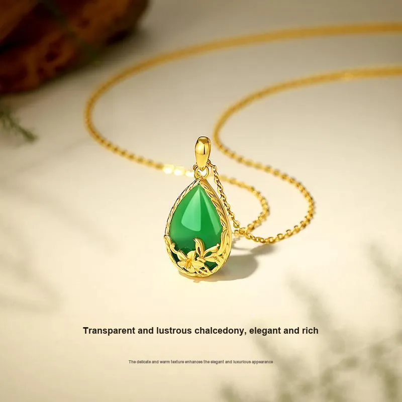 Olampe Chalcedony Jade Necklaces Women's-3