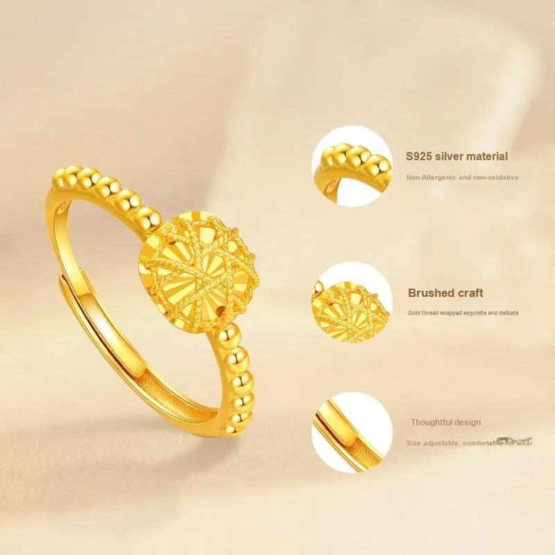 JINLIUFUJIXIANG S925 Silver Rings Women's-2