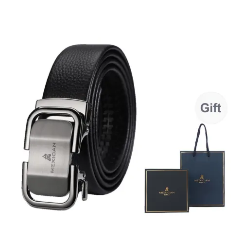 MEXICAN Business Automatic Buckle Cow Leather Leather Belts Men's Width: 3.5cm