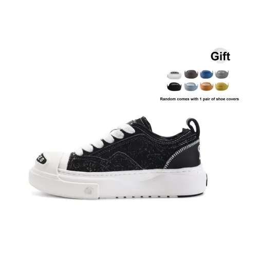UNNAMED FORCES Low-Top Canvas Shoes Black White Unisex