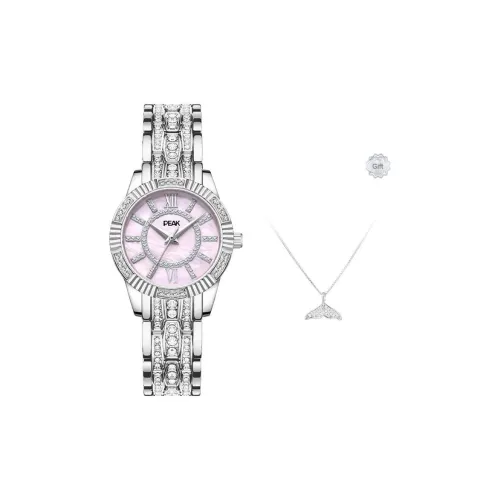 PEAK Кварцевый механизм нержавеющая сталь ремешок часы женские циферблат розовый