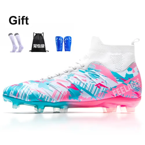 FEELACES Soccer Shoes Unisex Ice Sharp White, Pink Climb 1.0