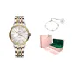 Gold Case Mother-of-Pearl Dial Two-Tone Gold Steel Band