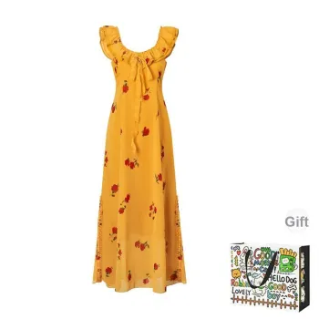 ZVJH Slip Dresses Women's Floral Fishtail Dress Shopping Bag